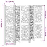 Casa si Gradina - Decoratiuni - Pereti despartitori si paravane - Paravan de camera cu 5 panouri, negru, lemn masiv paulownia - Infinity.ro