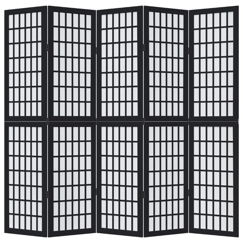 Casa si Gradina - Decoratiuni - Pereti despartitori si paravane - Paravan de camera cu 5 panouri, negru, lemn masiv paulownia - Infinity.ro