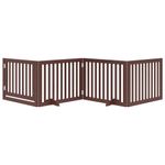 Petshop - Accesorii petshop - Culcusuri si custi - Custi interior si exterior - Poarta caini pliabila cu usa 4 panouri maro, 320 cm, lemn plop - Infinity.ro