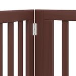 Petshop - Accesorii petshop - Culcusuri si custi - Custi interior si exterior - Poarta caini pliabila cu usa 4 panouri maro, 320 cm, lemn plop - Infinity.ro