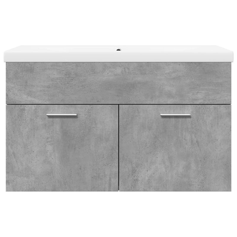 Casa si Gradina - Mobilier - Seturi de mobilier - Seturi baie - Dulap pentru chiuveta de baie, lavoar incorporat, gri beton, model fără robinet, mărime 80x38.5x46 cm - Infinity.ro