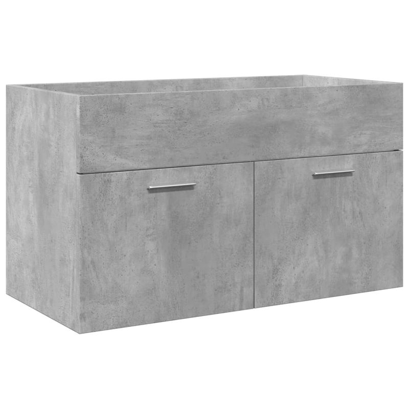 Casa si Gradina - Mobilier - Seturi de mobilier - Seturi baie - Dulap pentru chiuveta de baie, lavoar incorporat, gri beton, model fără robinet, mărime 80x38.5x46 cm - Infinity.ro