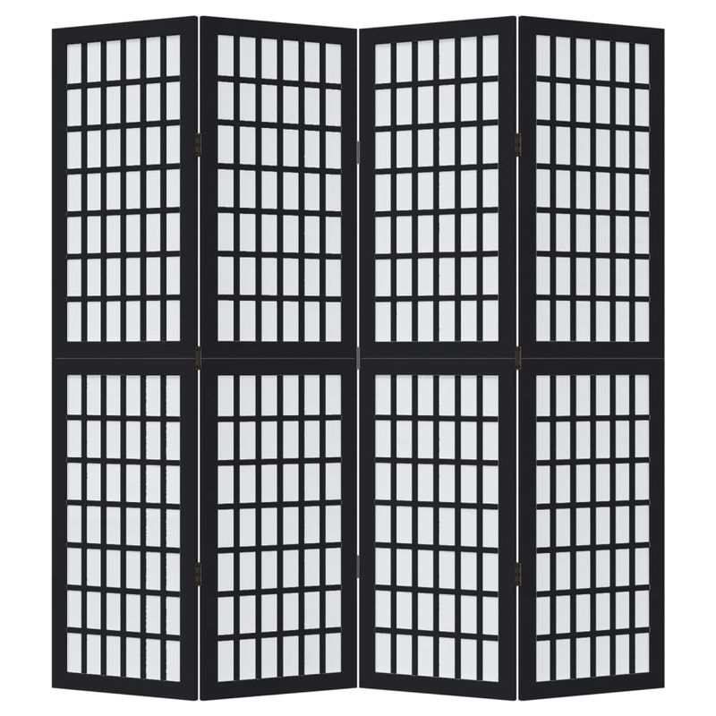 Casa si Gradina - Decoratiuni - Pereti despartitori si paravane - Paravan de camera cu 4 panouri, negru, lemn masiv paulownia - Infinity.ro