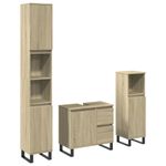 Casa si Gradina - Mobilier - Seturi de mobilier - Seturi baie - Set mobilier de baie, 3 piese, stejar sonoma, lemn prelucrat - Infinity.ro