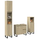 Casa si Gradina - Mobilier - Seturi de mobilier - Seturi baie - Set mobilier de baie, 3 piese, stejar sonoma, lemn prelucrat - Infinity.ro