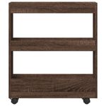 Casa si Gradina - Bucatarie si vesela - Ustensile bucatarie - Cosuri servire - Carucior de depozitare ingust, 3 niveluri stejar maro lemn - Infinity.ro