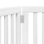 Petshop - Accesorii petshop - Culcusuri si custi - Custi interior si exterior - Poarta pentru caini pliabila, 3 panouri, alb, 150 cm, lemn plop - Infinity.ro