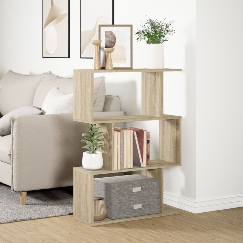 Casa si Gradina - Mobilier - Biblioteci si rafturi - Biblioteci - Biblioteca/separator 3 niveluri stejar sonoma 70x24x97 cm lemn - Infinity.ro