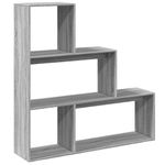 Casa si Gradina - Mobilier - Biblioteci si rafturi - Biblioteci - Biblioteca/separator 3 niveluri gri sonoma 123x29x123 cm lemn - Infinity.ro