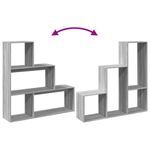Casa si Gradina - Mobilier - Biblioteci si rafturi - Biblioteci - Biblioteca/separator 3 niveluri gri sonoma 123x29x123 cm lemn - Infinity.ro