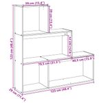 Casa si Gradina - Mobilier - Biblioteci si rafturi - Biblioteci - Biblioteca/separator 3 niveluri gri sonoma 123x29x123 cm lemn - Infinity.ro
