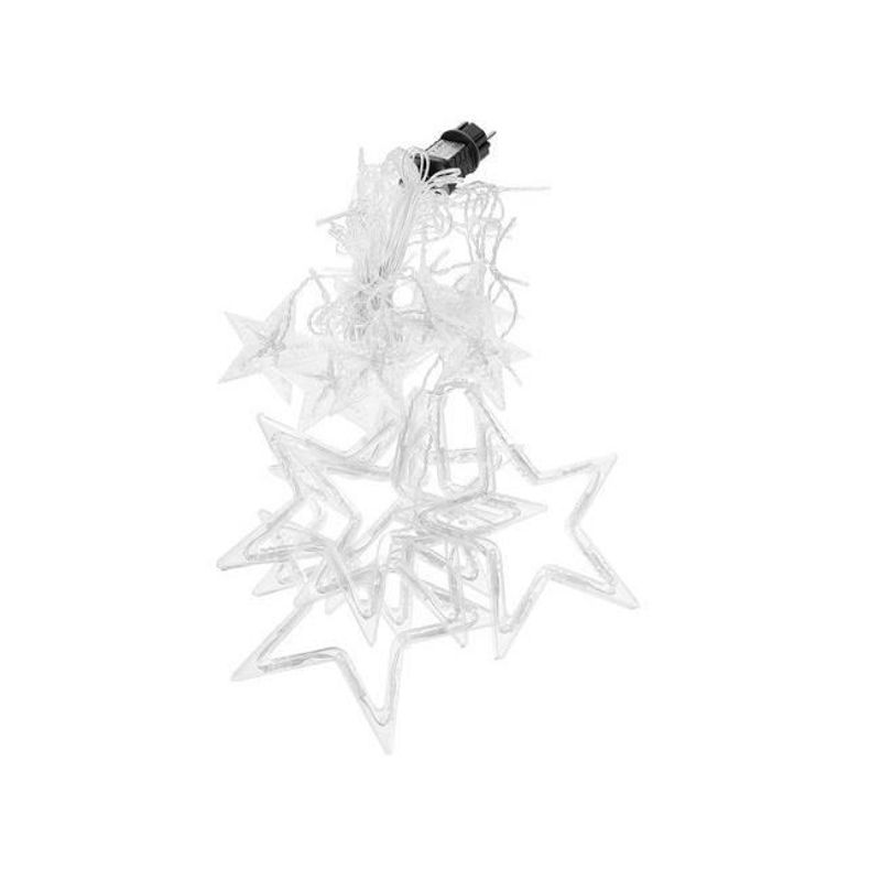 Casa si Gradina - Decoratiuni - Decoratiuni de sezon - Instalatie luminoasa tip perdea, model stea mare, alb cald, 8 moduri iluminare, interior-exterior, IP44, 138 LED, 2.5 m - Infinity.ro