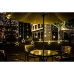 Casa si Gradina - Decoratiuni - Decoratiuni de sezon - Instalatie luminoasa tip perdea, model stea mare, alb cald, 8 moduri iluminare, interior-exterior, IP44, 138 LED, 2.5 m - Infinity.ro