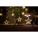 Casa si Gradina - Decoratiuni - Decoratiuni de sezon - Instalatie luminoasa tip perdea, model stea mare, alb cald, 8 moduri iluminare, interior-exterior, IP44, 138 LED, 2.5 m - Infinity.ro