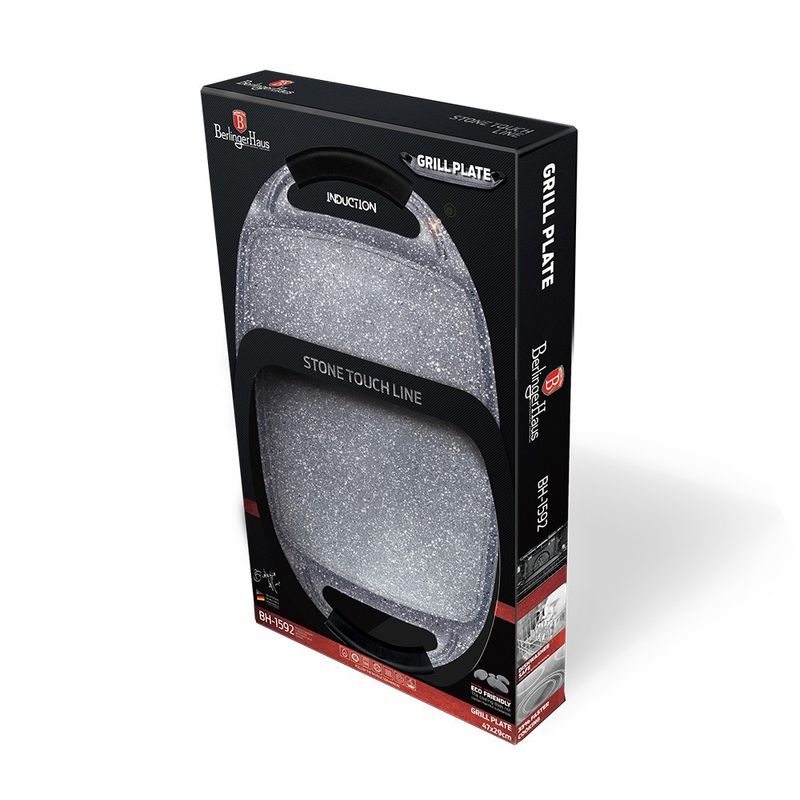 Casa si Gradina - Bucatarie si vesela - Vase pentru gatit - Tavi copt - Tava Grill 47 cm, Gray Stone Touch Line, Berlinger Haus, BH 1592 - Infinity.ro
