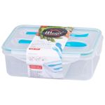 Casa si Gradina - Bucatarie si vesela - Organizare si depozitare bucatarie - Cutii alimentare - Cutie/caserola alimente, plastic, etansa, albastru, 1 compartiment, cu lingura si furculita, 1.5 L, 22x15.2x7.6 cm, MagicHome - Infinity.ro