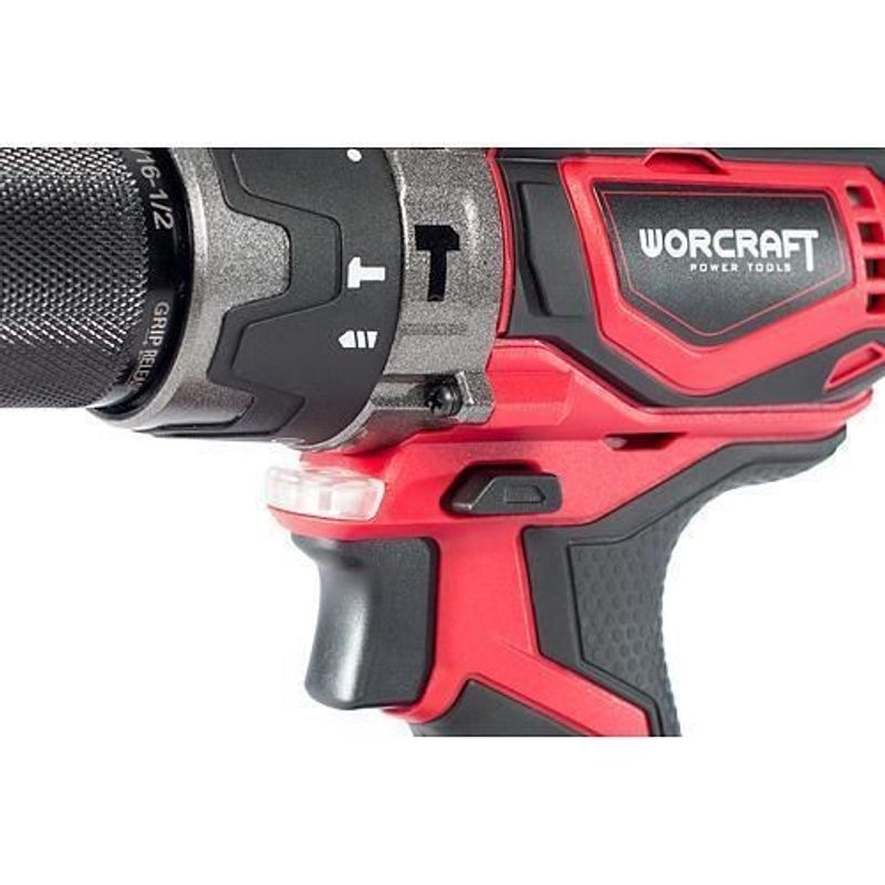 Casa si Gradina - Constructii - Scule electrice si accesorii - Masini de gaurit si insurubat - Masina de gaurit, insurubat (bormasina), cu percutie, 20 V Li-ion (acumulator neinclus), fara perii, mandrina 13 mm, Worcraft - Infinity.ro