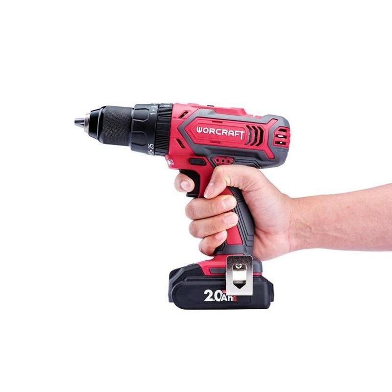 Casa si Gradina - Constructii - Scule electrice si accesorii - Masini de gaurit si insurubat - Masina de gaurit, insurubat (bormasina), cu percutie, cu acumulator 2 Ah, 20 V Li-ion, mandrina 0.8-13 mm, Worcraft - Infinity.ro