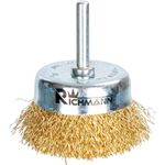 Casa si Gradina - Constructii - Scule electrice si accesorii - Seturi si accesorii pentru gaurit si insurubat - Perie sarma alama, tip cupa, cu tija, 63 mm, Richmann - Infinity.ro