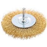 Casa si Gradina - Constructii - Scule electrice si accesorii - Seturi si accesorii pentru gaurit si insurubat - Perie sarma alama, circulara, cu tija, 100 mm, Richmann - Infinity.ro