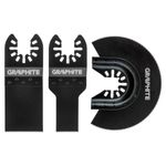 Casa si Gradina - Constructii - Scule electrice si accesorii - Scule multifunctionale si accesorii - Panza/lama fierastrau, pentru multifunctional, cu carbura tungsten, pentru lemn, 3 buc, Graphite - Infinity.ro