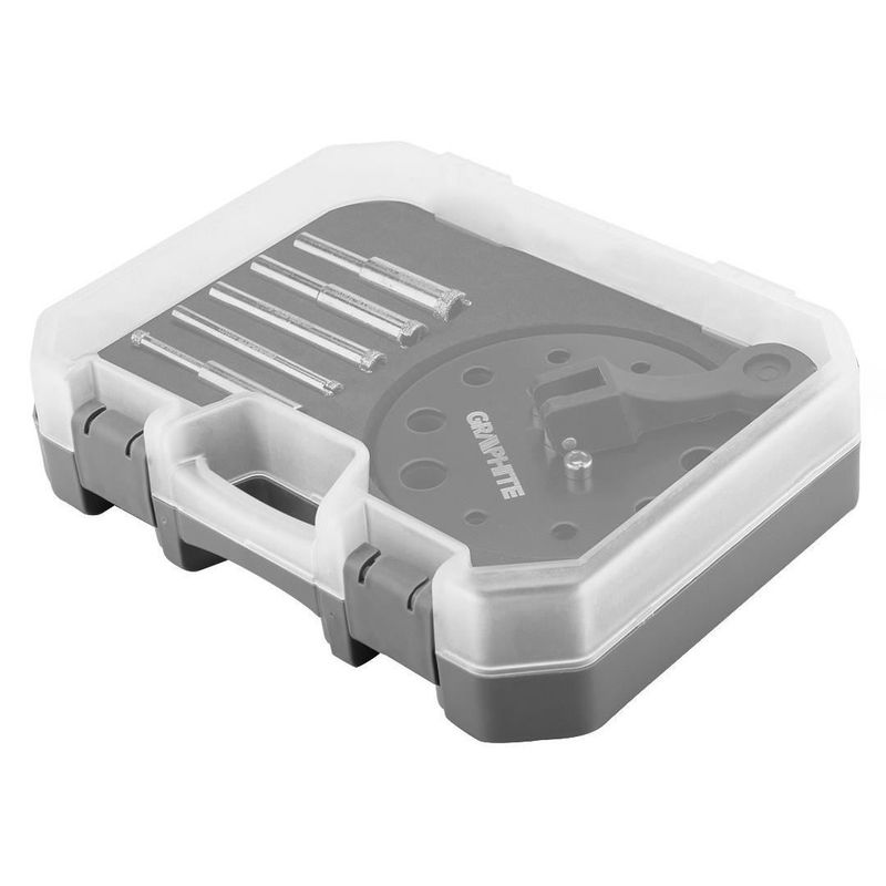 Casa si Gradina - Constructii - Scule electrice si accesorii - Seturi si accesorii pentru gaurit si insurubat - Ghidaj cu ventuza, cu 5 carote diamantate, 5-12 mm, Graphite - Infinity.ro