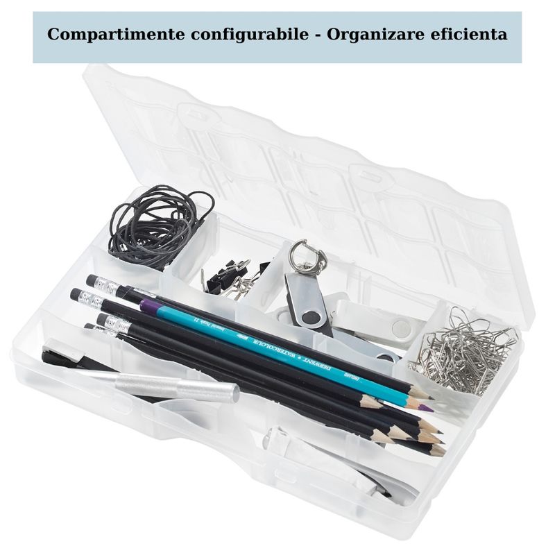 Casa si Gradina - Mobilier - Organizare si depozitare - Cutii depozitare - Cutie organizatoare cu compartimente detasabile L, SmartStore, 39x27x7 cm - Infinity.ro