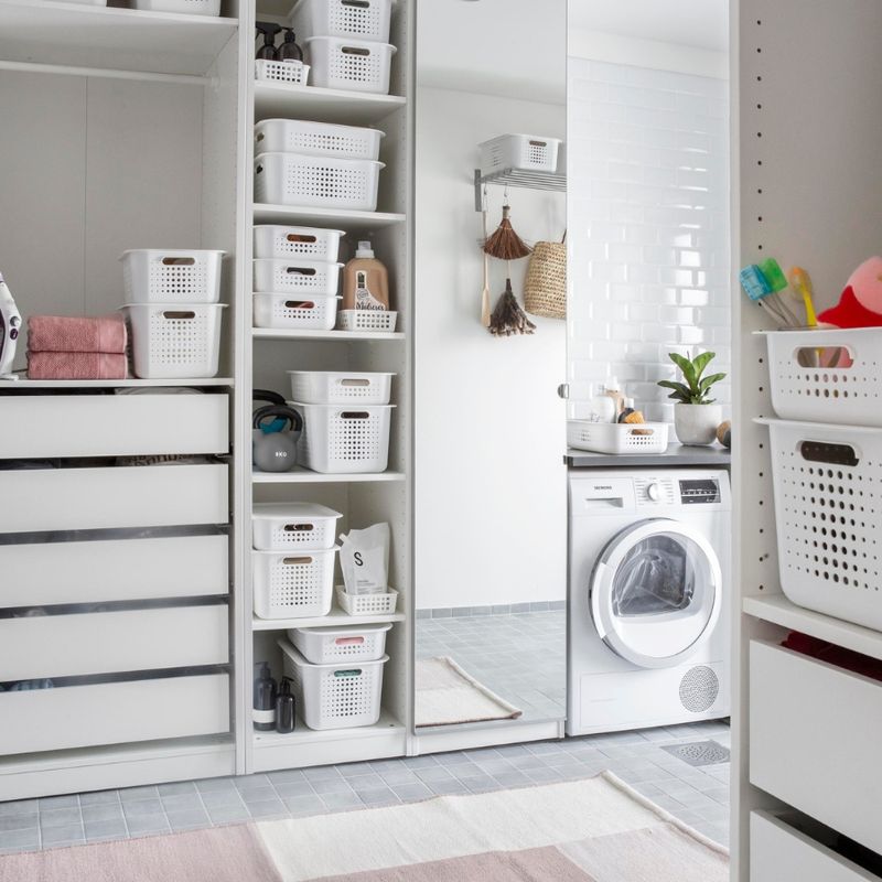 Casa si Gradina - Mobilier - Organizare si depozitare - Cutii depozitare - Cutie depozitare si organizare, SmartStore Recycled 10, din plastic reciclat, Alb, 6L, 37x28x10 cm - Infinity.ro