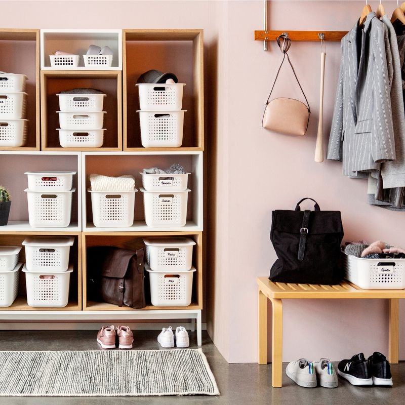 Casa si Gradina - Mobilier - Organizare si depozitare - Cutii depozitare - Cutie depozitare si organizare, SmartStore Recycled 10, din plastic reciclat, Alb, 6L, 37x28x10 cm - Infinity.ro