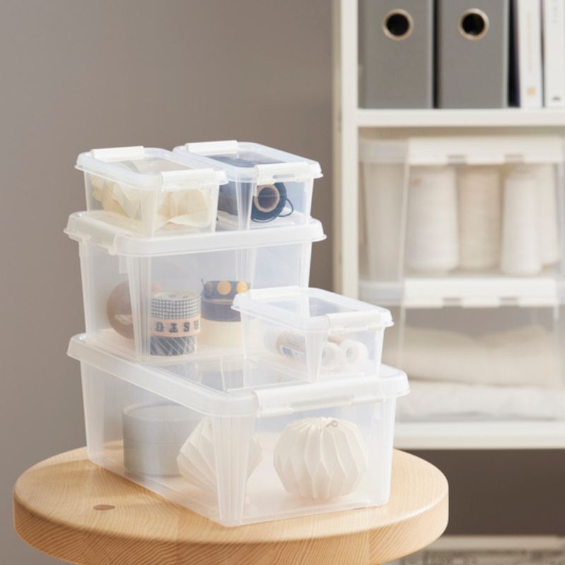 Casa si Gradina - Mobilier - Organizare si depozitare - Cutii depozitare - Cutie depozitare si organizare, cu capac, SmartStore Home 3, Plastic fara BPA, Transparent, 21x17x15 cm - Infinity.ro