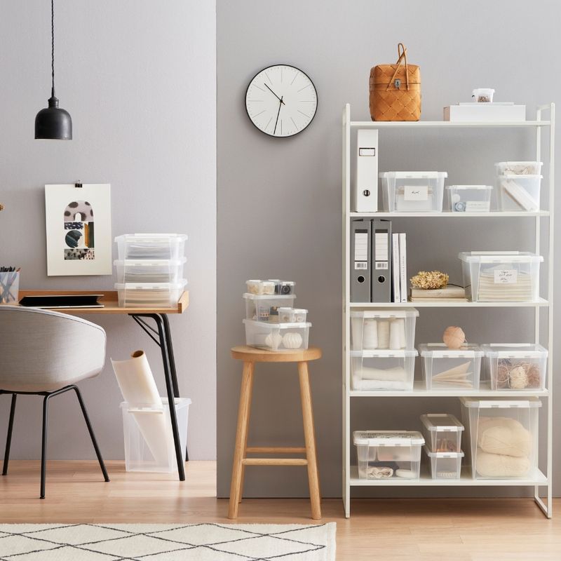 Casa si Gradina - Mobilier - Organizare si depozitare - Cutii depozitare - Cutie depozitare si organizare, cu capac, SmartStore Home 3, Plastic fara BPA, Transparent, 21x17x15 cm - Infinity.ro