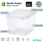 Casa si Gradina - Mobilier - Organizare si depozitare - Cutii depozitare - Cutie depozitare si organizare, cu capac, SmartStore Home 3, Plastic fara BPA, Transparent, 21x17x15 cm - Infinity.ro