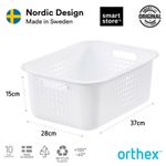 Casa si Gradina - Mobilier - Organizare si depozitare - Cutii depozitare - Cutie depozitare si organizare, SmartStore Recycled 15, din plastic reciclat, Alb, 10L, 37x28x15 cm - Infinity.ro