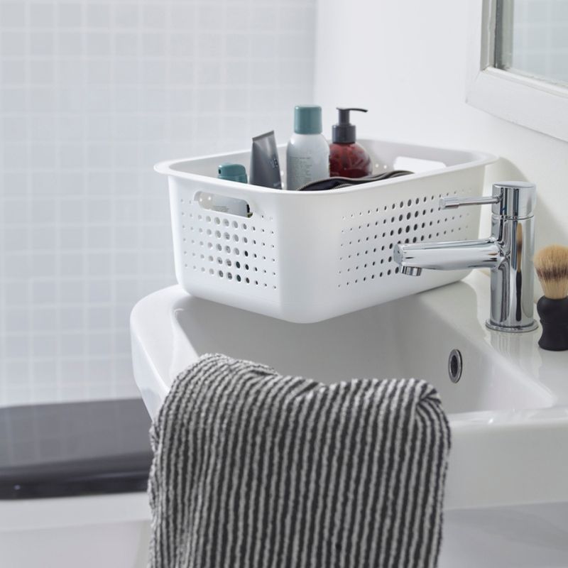 Casa si Gradina - Mobilier - Organizare si depozitare - Cutii depozitare - Cutie depozitare si organizare, SmartStore Recycled 15, din plastic reciclat, Alb, 10L, 37x28x15 cm - Infinity.ro
