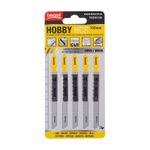 Casa si Gradina - Constructii - Scule electrice si accesorii - Accesorii fierastraie electrice - Panza, lama, fierastrau pendular, pentru lemn, HCS, dinti orientati in jos, prindere tip T, set 5 buc, 100 mm, Beorol - Infinity.ro