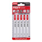 Casa si Gradina - Constructii - Scule electrice si accesorii - Accesorii fierastraie electrice - Panza, lama, fierastrau pendular, pentru lemn, dinti orientati in jos, prindere tip T, set 5 buc, 100 mm, Beorol - Infinity.ro