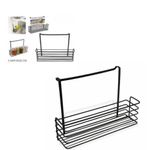 Casa si Gradina - Mobilier - Organizare si depozitare - Organizatoare pentru sertare si dulapuri - Cos metalic, depozitare si organizare pentru usi dulapuri bucatarie/baie, negru, 34x9,5x22cm - Infinity.ro