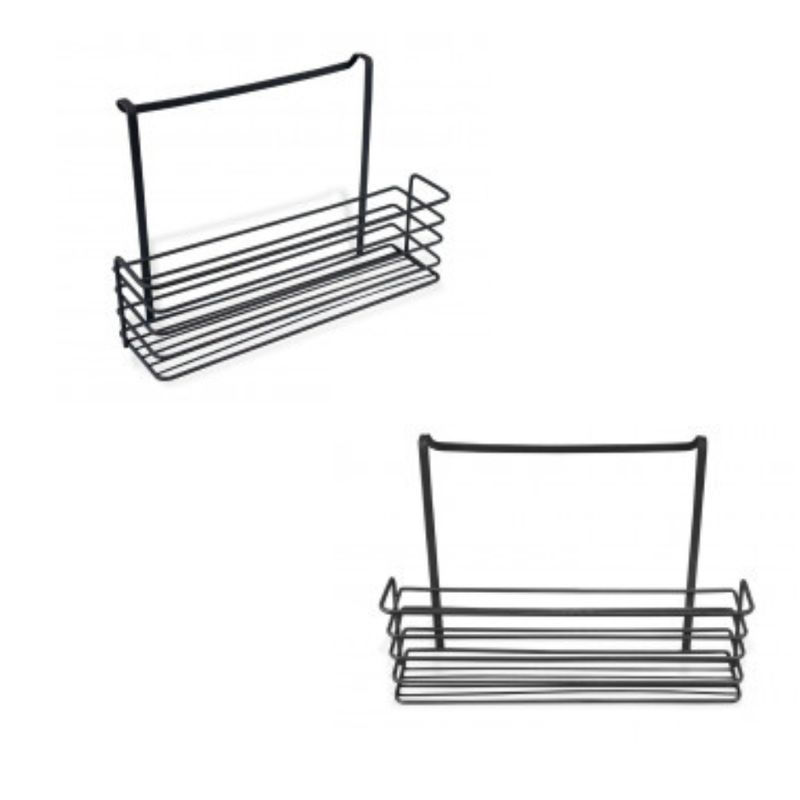 Casa si Gradina - Mobilier - Organizare si depozitare - Organizatoare pentru sertare si dulapuri - Cos metalic, depozitare si organizare pentru usi dulapuri bucatarie/baie, negru, 34x9,5x22cm - Infinity.ro