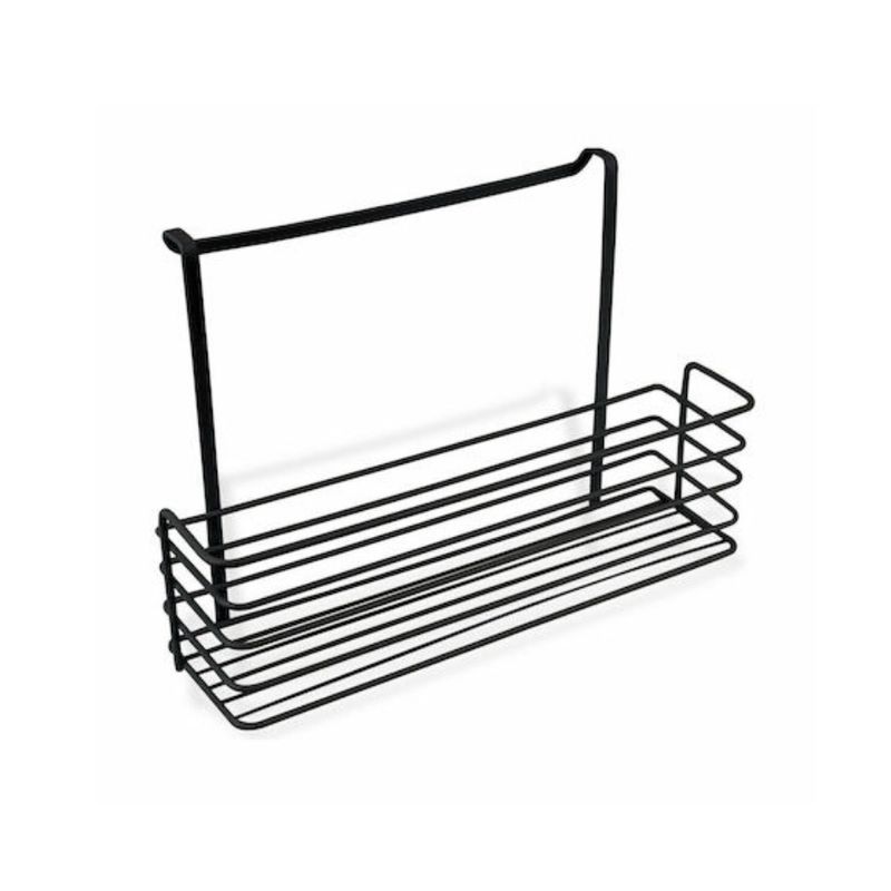 Casa si Gradina - Mobilier - Organizare si depozitare - Organizatoare pentru sertare si dulapuri - Cos metalic, depozitare si organizare pentru usi dulapuri bucatarie/baie, negru, 34x9,5x22cm - Infinity.ro