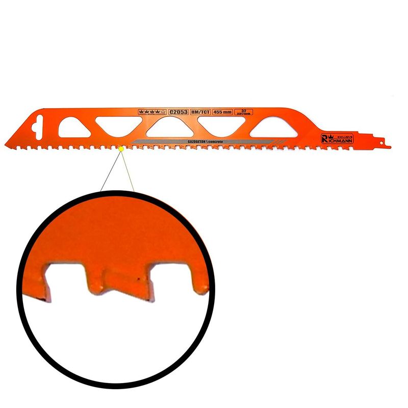 Casa si Gradina - Constructii - Scule electrice si accesorii - Accesorii fierastraie electrice - Panza, lama, fierastrau tip sabie, pentru beton celular, HM/TCT, 32 dinti, 445 mm, Richmann - Infinity.ro