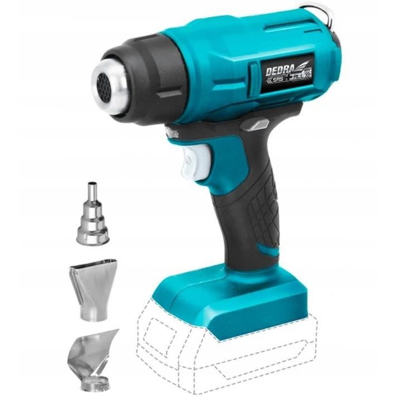 Casa si Gradina - Constructii - Scule electrice si accesorii - Pistoale de lipit - Pistol aer cald, 3 duze, 18 V, Li-ion (acumulator neinclus), SAS+ALL, Dedra - Infinity.ro
