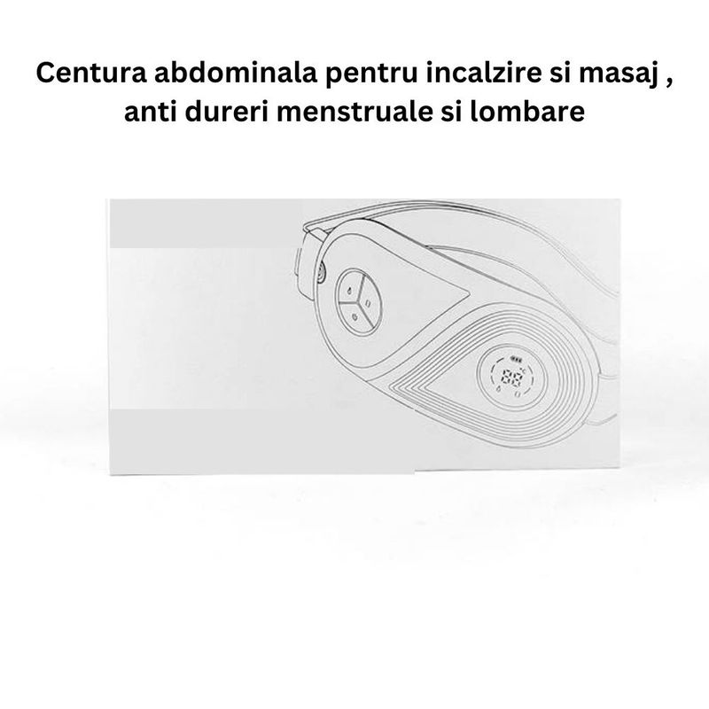 Ingrijire personala si Cosmetice - Sanatate si wellness - Articole wellness - Aparate si dispozitive de masaj - Centura abdominala cu incalzire si masaj, CRISTALIS SALE™, anti dureri menstruale si lombare, reincarcabila, alb - Infinity.ro