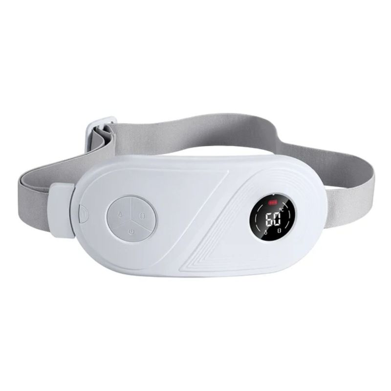 Ingrijire personala si Cosmetice - Sanatate si wellness - Articole wellness - Aparate si dispozitive de masaj - Centura abdominala cu incalzire si masaj, CRISTALIS SALE™, anti dureri menstruale si lombare, reincarcabila, alb - Infinity.ro