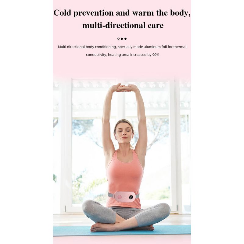 Ingrijire personala si Cosmetice - Sanatate si wellness - Articole wellness - Aparate si dispozitive de masaj - Centura abdominala cu incalzire si masaj, CRISTALIS SALE™, anti dureri menstruale si lombare, reincarcabila, alb - Infinity.ro