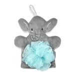 Jucarii, Copii si Bebe - Igiena si ingrijire - Baia bebelusului - Cadite bebe si accesorii baie - Buretel de baie tip manusa Elefantel, BabyJem, 9x11 cm (Culoare: Gri) - Infinity.ro