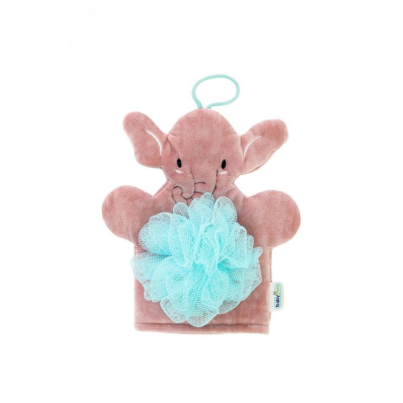 Jucarii, Copii si Bebe - Igiena si ingrijire - Baia bebelusului - Cadite bebe si accesorii baie - Buretel de baie tip manusa Elefantel, BabyJem, 9x11 cm (Culoare: Gri) - Infinity.ro