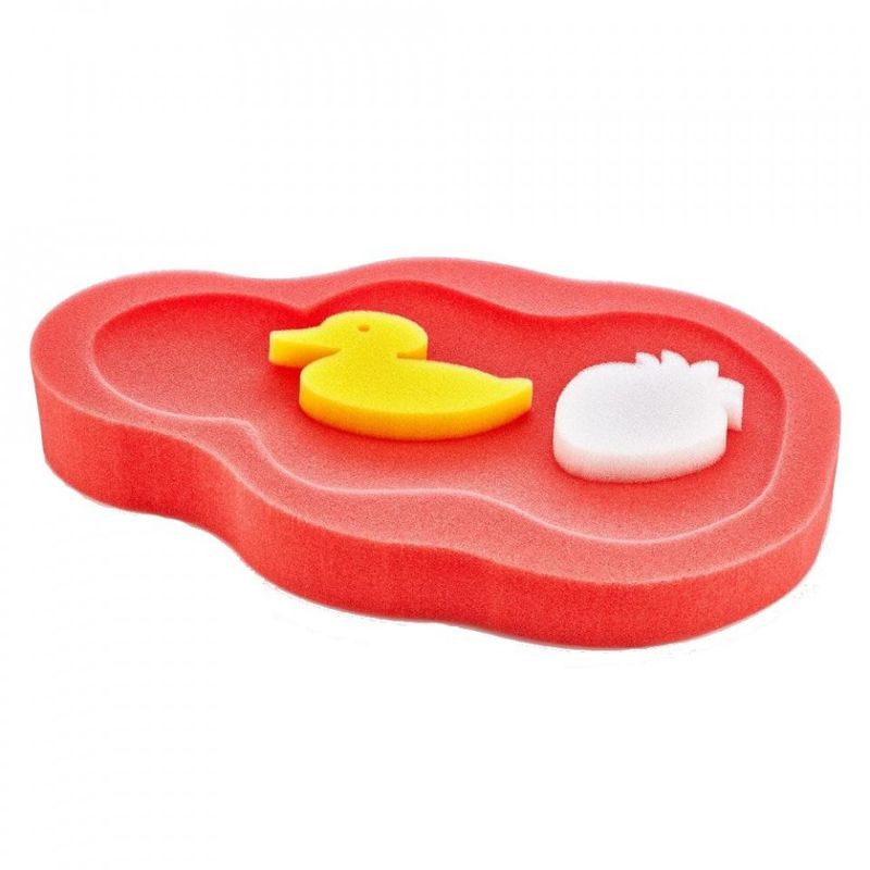 Jucarii, Copii si Bebe - Igiena si ingrijire - Baia bebelusului - Cadite bebe si accesorii baie - Burete suport pentru baie BabyJem (Culoare: Rosu) - Infinity.ro