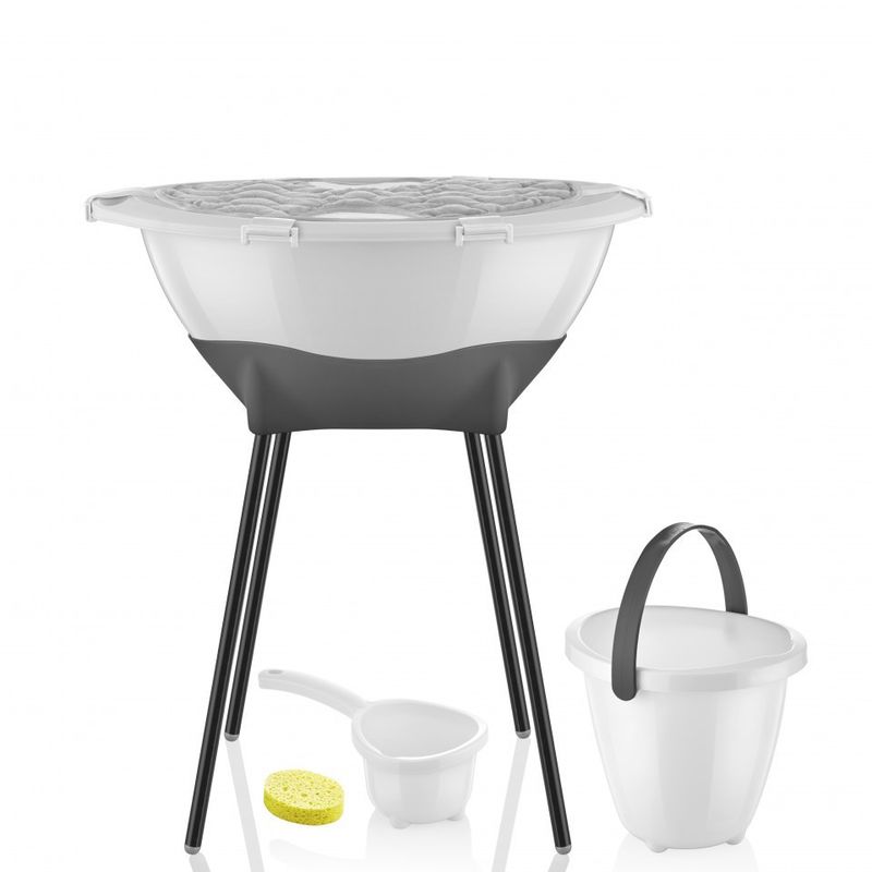 Jucarii, Copii si Bebe - Igiena si ingrijire - Baia bebelusului - Cadite bebe si accesorii baie - Set cadita de baie BabyJem Elegant (Culoare: Roz) - Infinity.ro