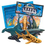 Jucarii, Copii si Bebe - Jucarii si jocuri - Figurine - Set de figurine Deluxebase, jumbo, Sharks, 5 piese - Infinity.ro