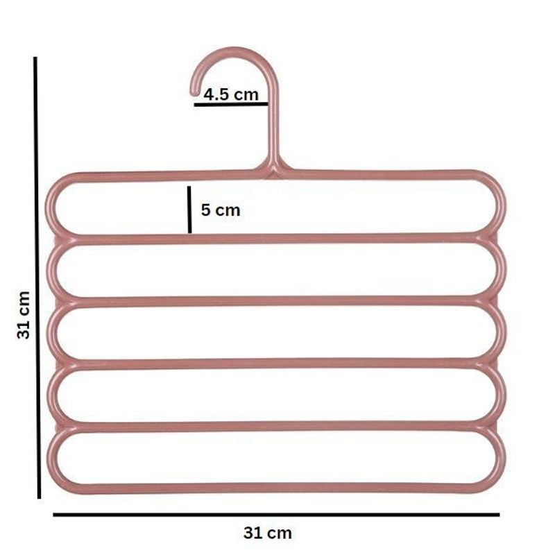 Casa si Gradina - Mobilier - Organizare si depozitare - Umerase si valeti - Set 4 umerase multifunctionale din plastic cu 5 pozitii pentru pantaloni, fuste, cravate, prosoape, care ajuta la economisirea s - Infinity.ro